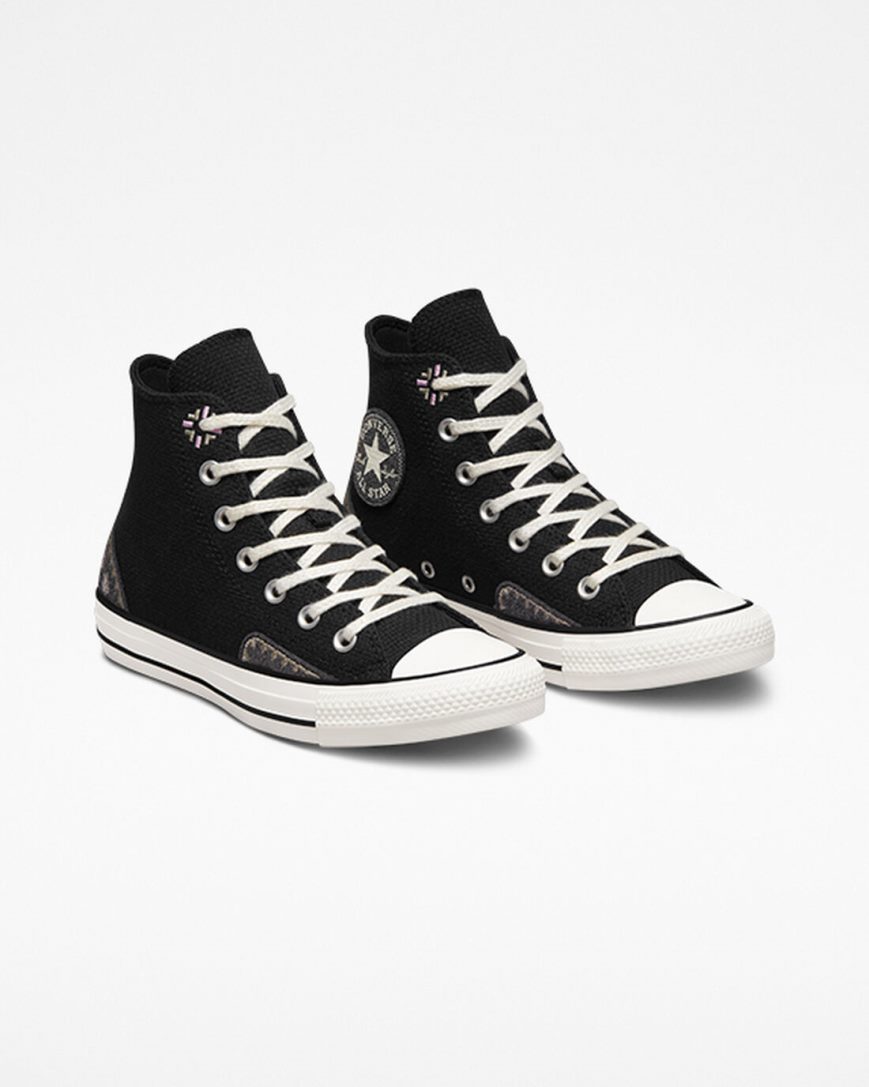 Tenisi Inalti Dama Converse Chuck Taylor All Star Autumn Embroidery Negrii Roz | RO OINCJ068